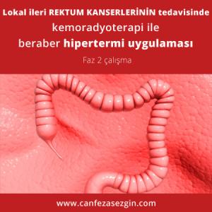 Lokal İleri Rektum Kanserlerinin Tedavisinde Kemoradyoterapi ile Beraber Hipertermi Uygulaması: Faz 2 Çalışma